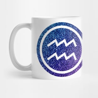 Blue Purple Glitter Zodiac - Aquarius Mug